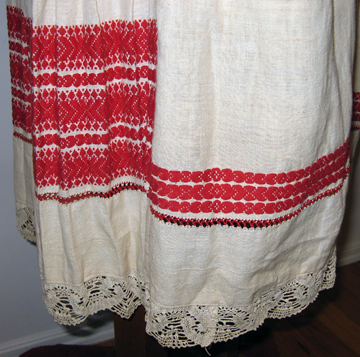 croatian womans costume, skirt and apron hem