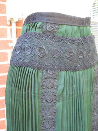 hungarian woman's folk costume pleated skirt detail