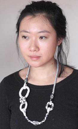 component crochet beadwork necklace
